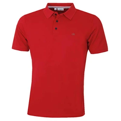 Abbildung von Calvin Klein Herren Campus 3 Knopf Kragen Polo Hemd Rot L