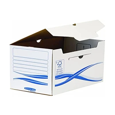 Abbildung von Bankers Box Archivschachtel Basic 200mm 197x250x325mm weiß/blau VE=10