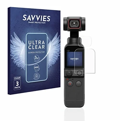 Abbildung von Savvies 6 Stück Schutzfolie für DJI Osmo Pocket 2 (Display + Linse) Displayschutz Folie Ultra Transparent