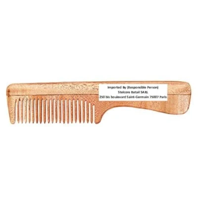 Abbildung von SVATV Handgefertigter NEEM WOOD Kamm zum Entwirren des Haarkamms für dickes, lockiges und welliges Haar, nicht statisch umweltfreundlich N 73