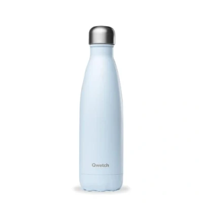Abbildung von Qwetch Isolierflasche Pastellfarbene Thermosflasche Blau 500ml 24 Stunden kalt und 12 warm dicht, BPA frei &amp; wiederverwendbar