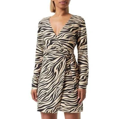 Abbildung von Scotch &amp; Soda Women&#039;s Mini wrap with Drape Detail Casual Dress, Tiger, 34