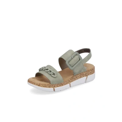 Abbildung von Rieker Keilsandalette, Damen, Größe: 39, Grün Schuhe