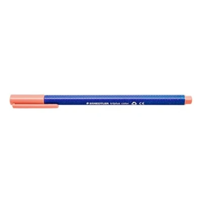 Abbildung von STAEDTLER Filzstifte triplus color, lachs, dreikant, eindrucksichere Spitze, Linienbreite ca. 1 mm, kindgerecht, hohe Qualität Made in Germany, 10 lachs fibre tip pens im Kartonetui, 323 222