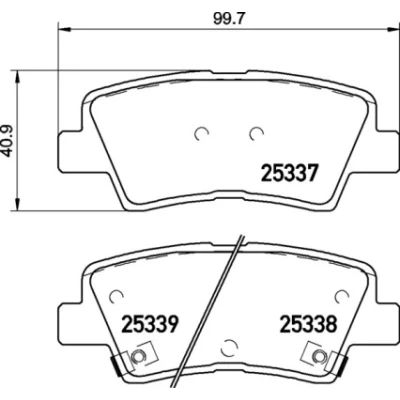 Abbildung von BREMBO P 30 106 Bremsbelagsatz mit akustischer Verschleißwarnung Anti Quietsch Blech Zubehör HYUNDAI: i30 III Kombi, Schrägheck