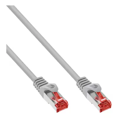 Abbildung von InLine® Patchkabel, S/FTP (PiMf), Cat.6 250MHz, PVC, Kupfer, grau, 0,3m