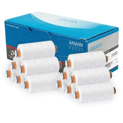 Abbildung von Amann Nähgarn Stärke 50 Weiss 10 x 500m Leder &amp; Jeans Nähmaschinengarn Universal