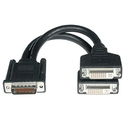 Abbildung von C2G 22CM LFH 59 (DMS 59) auf 2 x DVI I Computermonitor Splitterkabel/Grafikkarten Anschlusskabel