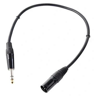 Abbildung von Pronomic JXM 0.5 Audiokabel (0,5m Länge, 6,3mm Stereo Klinke &gt; XLR male 3 pol, Stecker handgelötet, säure und ölfest, Spannzangen Zugentlastung) schwarz