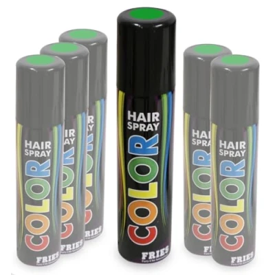 Abbildung von FASCHING 30109 Hairspray Color grün, Haarspray mit Farbe green NEU/OVP 6er Bundle