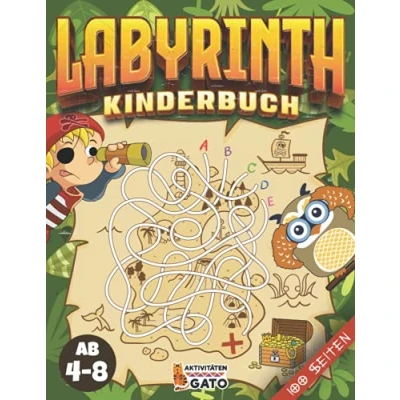 Abbildung von Labyrinth buch ab 4: rätsel für kinder 4 8 jahre Labyrinthe spiel Block Vorschule Rätselspaß Rätselheft 5