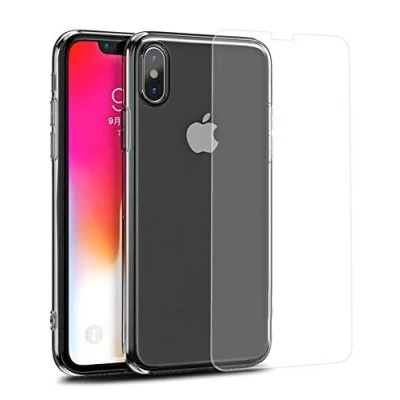 Abbildung von cofi1453 TPU Silikon Handyhülle Schutz Hülle Schale Tasche Bumper Case + Schutzschutzglas kompatibel mit LG K40s