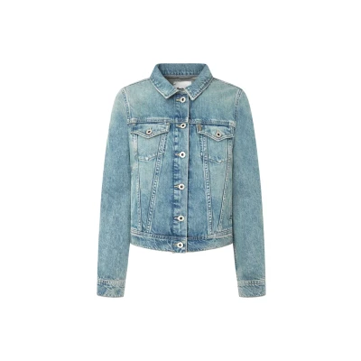 Abbildung von Pepe Jeans Damen Slim PL402430 Jacket, Blue (Denim MS2), XXS