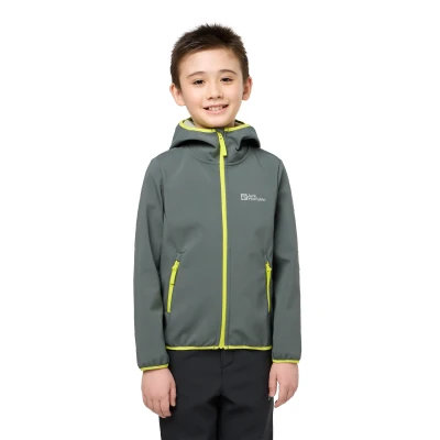 Abbildung von Jack Wolfskin Fourwinds KIDS Unisex Softshelljacke für Kinder, Größe: 128, Slate green