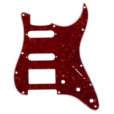 Abbildung von Musiclily Pro 11 Löcher HSS Strat Pickguard Gitarren Schlagbrett für American Modern Style Stratocaster E Gitarre,4 lagig Vintage Tortoise