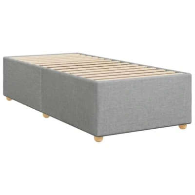 Abbildung von vidaXL Bettgestell, Bettrahmen mit Lattenrost, Polsterbett Bett für Schlafzimmer, Einzelbett Schlafzimmerbett, Hellgrau 100x200cm Stoff