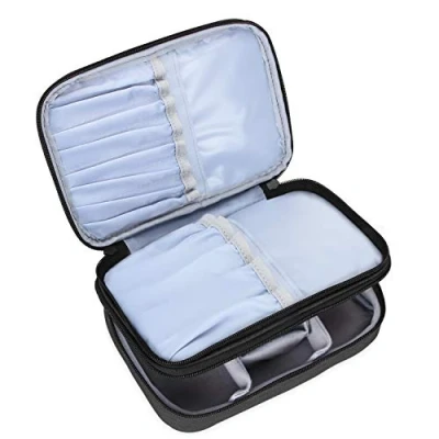 Abbildung von Teamoy Pinseltasche Kosmetik, Reise Kosmetiktasche für Kosmetik Pinsel, Make up Zubehör(nicht mehr als 8.8 Zoll/ 23cm) (Kein Zubehör im Lieferumfang enthalten), Schwarz