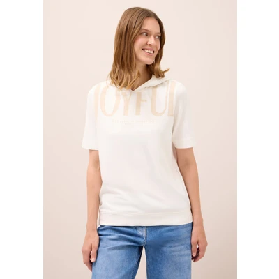 Abbildung von CECIL Damen 3227494 Kapuzenshirt mit Wording, Vanilla White, Large
