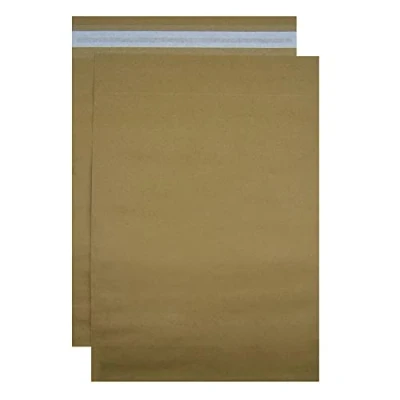 Abbildung von Versandtaschen aus Kraftpapier, Optik, blickdicht, mit Selbstverschluss, leicht haftend und robust, große braune Umschläge, verschiedene Größen (250, 420 x 500 100 mm)