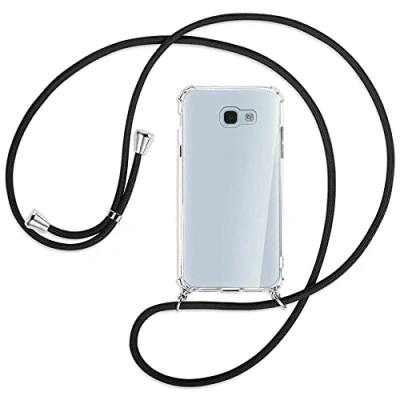 Abbildung von mtb more energy® Handykette kompatibel mit Samsung Galaxy A5 2017 (SM A520, 5.2&#039;&#039;) schwarz Smartphone Hülle zum Umhängen Anti Shock Full TPU Case