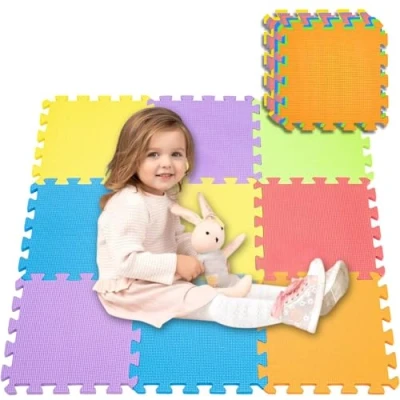 Abbildung von 27 teilige Spielmatte aus EVA Schaumfliesen, zusammensteckbar, weiche Bodenmatte für Kinder und Babys