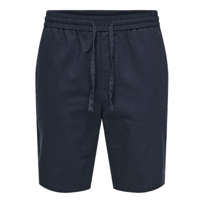 Abbildung von ONLY &amp; SONS Herren Sweat Short ONSLINUS Regular Fit Blau Beige Weiss, Größe:S, Farbe:Dark Navy 22024967