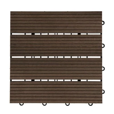 Abbildung von WPC Holzfliesen BAVARO Dunkelbraun 3 m²