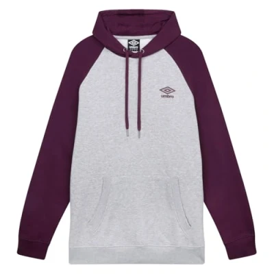 Abbildung von Umbro CORE Raglan Fleecepullover, Herren, Größe: Medium, Grey marl potent purple