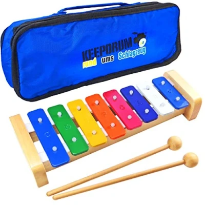 Abbildung von keepdrum KGS1 Glockenspiel aus Holz Xylophon für Kinder + Tragetasche MB01