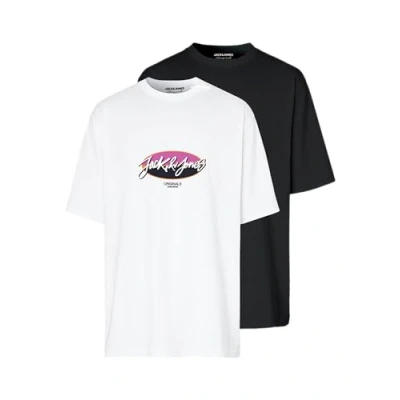 Abbildung von Jack &amp; Jones Herren JORTAMPA Tee SS Crew Neck 1 FST 2PK MP T Shirt, Schwarz, M (2er Pack)