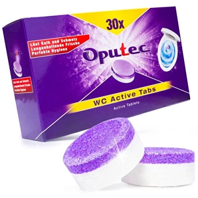 Abbildung von Oputec 30x WC Reiniger Tabs: Extra starke Reinigung von WC, Toilette &amp; Urinal