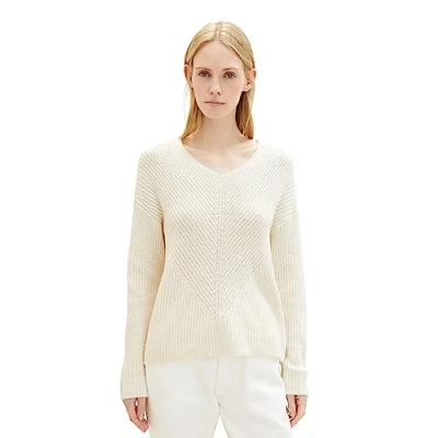 Abbildung von TOM Tailor Strickpullover, Damen, Größe: Large, Soft beige solid