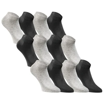 Abbildung von JACK &amp; JONES Sneaker Socken Herren Damen 12er Set Kurze Baumwolle Black Grey Mix Gr. 35 38