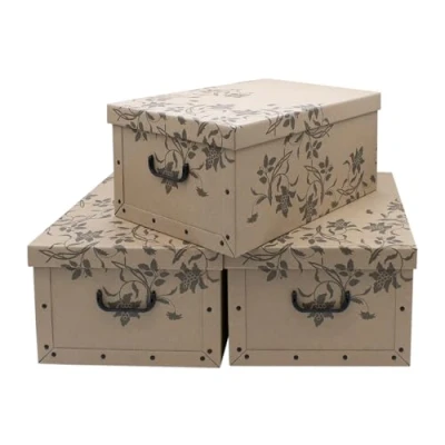 Abbildung von Spetebo Aufbewahrungsbox (Set, 3 St., Aufbewahrungsboxen), Stapelbox Geschenkbox