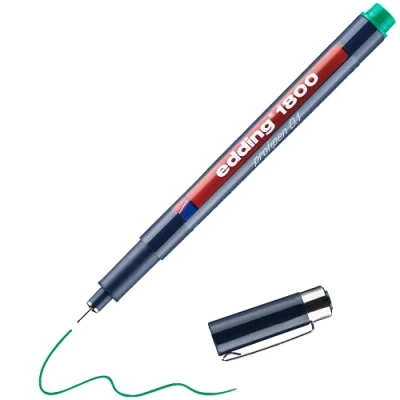 Abbildung von 10 x edding Faserzeichner 1800 profipen 0.1 ca. 0,25mm grün