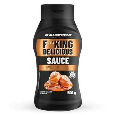 Abbildung von ALLNUTRITION Fitking Delicious Sauce No added sugar Low calorie Creamy Aromatic Sweetened with Maltitol 1 bottle x 500 g Salted Caramel