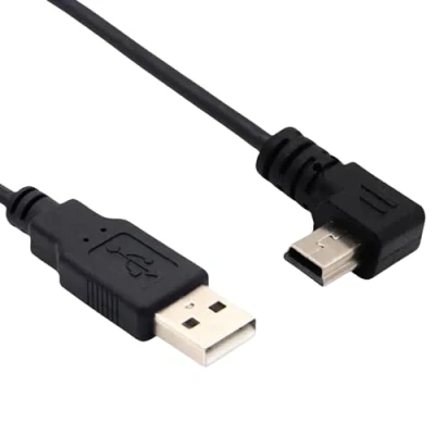 Abbildung von Bolwins J27S 90 Grad Links Abgewinkeltes USB 2.0 A auf Mini B 5 pol Stecker Ladekabel, Datenkabel für Geräte mit Anschluss, Schnellladung und Datenübertragung