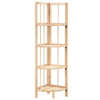 Abbildung von KTHLBRH Aufbewahrung DVD + CD Regal Bücherregal, multifunktionales Regal, für Wohnzimmer, Schlafzimmer, Küche,Eckregal Zedernholz 27x27x110 cm