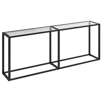 Abbildung von vidaXL Konsolentisch Konsole Beistelltisch Flurtisch Sideboard Ablagetisch Wandtisch Glastisch Tisch Transparent 200x35x75,5cm Hartglas Stahl
