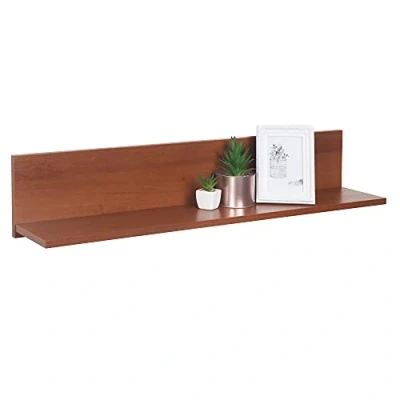 Abbildung von RICOO Wandregal 98 x 19 Braun Rustikal Eiche, Spanplatte aus Holz, Hängereral WM052 ER, Regal Wand, Bücherregal Bilderregal Fotoregal Küchenregal Hängend Wandboard Regalbrett Schweberegal