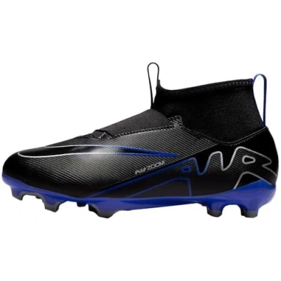 Abbildung von Nike Performance JR ZOOM Mercurial 9 Academy FG/MG Unisex Fußballschuh Nocken für Kinder, Größe: 38.5, Black/chrome/hyper royal Schuhe