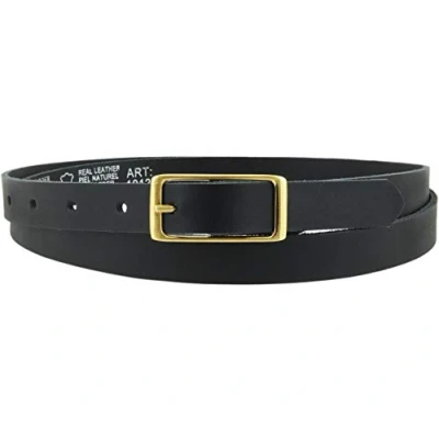 Abbildung von Ledergürtel echt Leder Damengürtel GOLD Schnalle 2 cm breit Hüftgürtel Jeansgürtel Damen Gürtel Casual Jeans schmal business Vascavi Made in Germany (115 Gesamtlänge 130 cm, Schwarz)