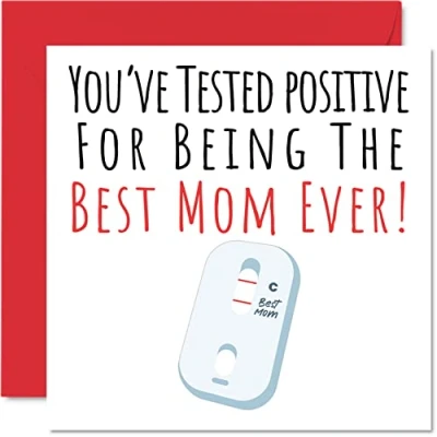 Abbildung von Lustige Geburtstagskarten für Mama Postive Best Mom Ever Witz Happy Birthday Karte Mutter von Tochter Sohn, Muttergeburtstagsgeschenke, 145 mm x mm, Muttertags Grußkarten Mama, Mutter,