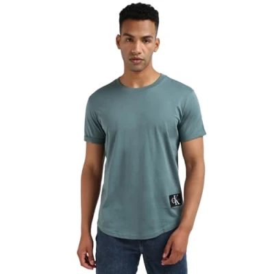 Abbildung von Calvin Klein Jeans Badge TURN UP Sleeve Tshirt basic, Herren, Größe: XXS, North atlantic