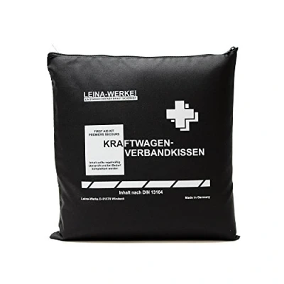 Abbildung von Leina Werke 11202 KFZ Verbandkissen Standard, Schwarz/Weiß