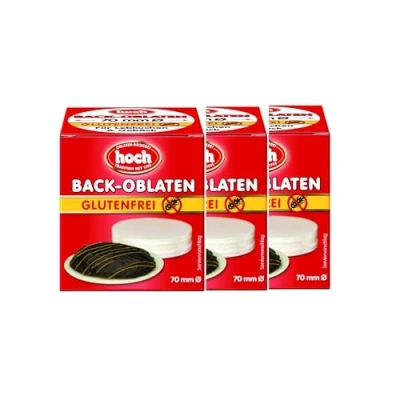 Abbildung von Hoch runde Back Oblaten 70 mm 50 g pro Packung 3er Pack Glutenfrei Vegan Esspapier zum Backen von Makronen &amp; Lebkuchen