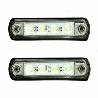 Abbildung von MelTruck® 2x LED Umrissleuchte Positionsleuchte vorne 12V 24V für LKW PKW Anhänger (Weiß)