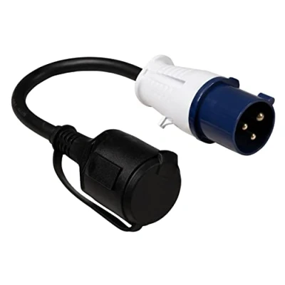 Abbildung von MC POWER CEE Stecker auf Schutzkontakt Kupplung 0,35m H07RNG 3G2,5, 230V, IP44