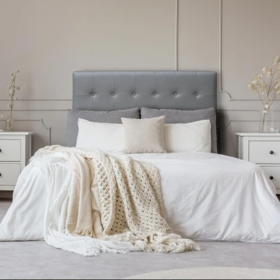 Abbildung von Menzzo Luxor Kopfteil Bett 140cm mit Kunstlederbezug Grau