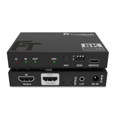 Abbildung von FeinTech AX210 HDMI 2.1 Audio Extractor SPDIF Toslink Cinch ARC Adapter zu HDMI, 3,5 mm Klinke, Toslink, 4K 120Hz &amp; 8K 60Hz